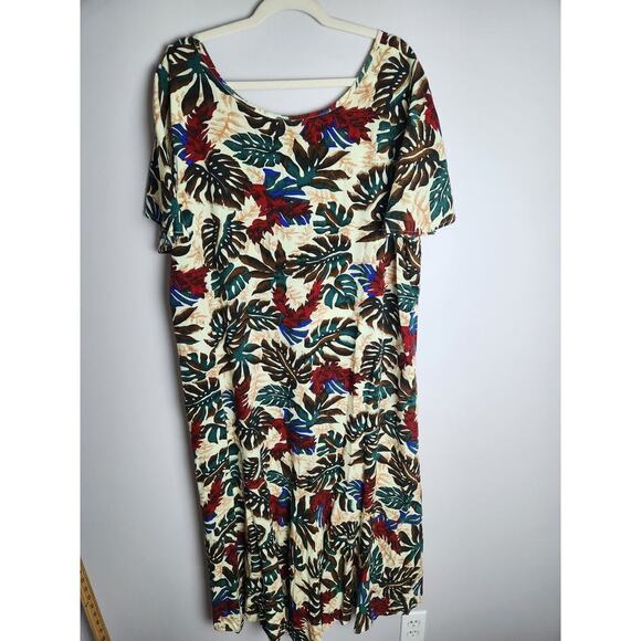 Hilo Hattie tropical Midi Dress sz 3X made in Hawaii artsy beachy flowy - Picture 3 of 7